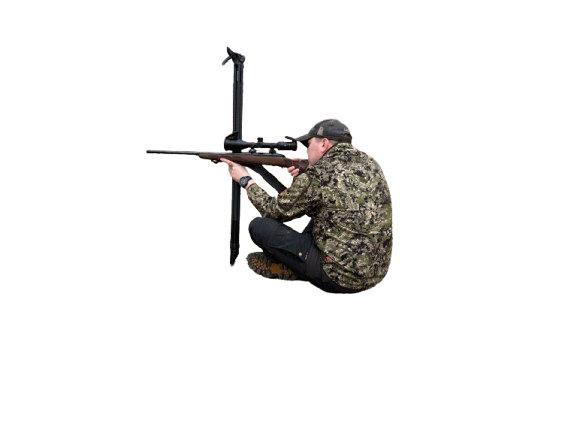 Siddende og/eller knælende skydestilling med anlæg